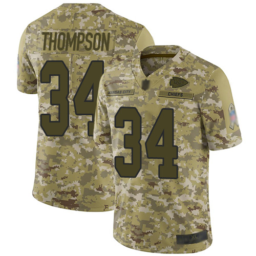 Men Kansas City Chiefs #34 Thompson Darwin Limited Camo 2018 Salute to Service Football Nike NFL Jersey->youth nfl jersey->Youth Jersey